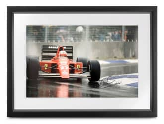 Product image for Nigel Mansell signed Ferrari 'In the Wet' photograph